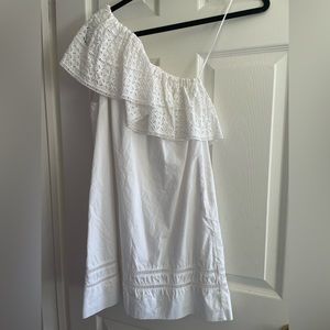 Abercrombie & Fitch White One Shoulder Dress
